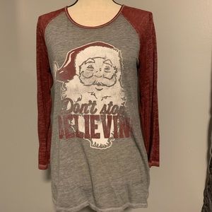 Don’t Stop Believin Santa shirt